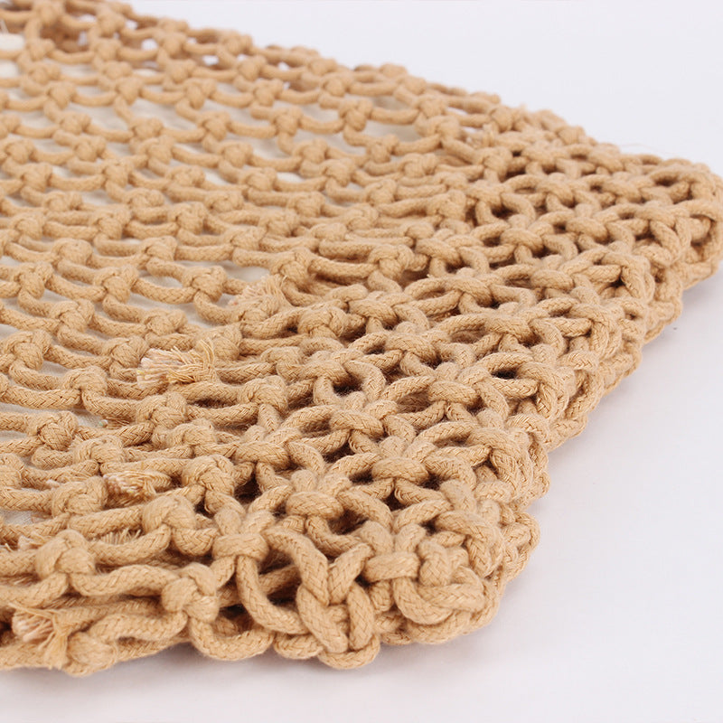 Bolso Nuevo Sencillo Hecho a Mano Tejido con Cuerda de Algodón