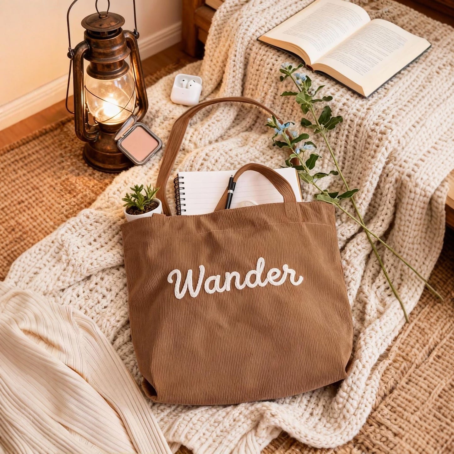 Bolso de pana informal para mujer: a la moda, de tendencia y minimalista