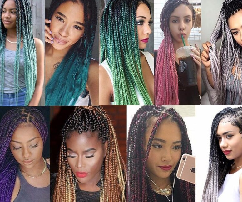 Trenzas de cabello sintético de colores Ombre Extensiones de cabello para trenzar 24 pulgadas 100 g