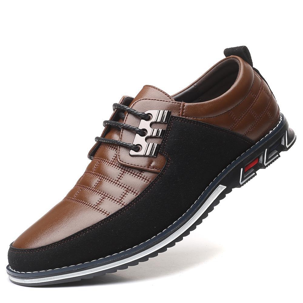 Zapatos casuales de hombre con cordones y punta redonda