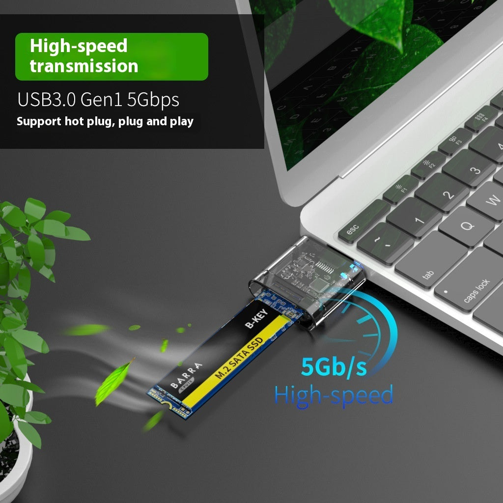 Caja de disco duro móvil de estado sólido transparente y creativa con interfaz USB