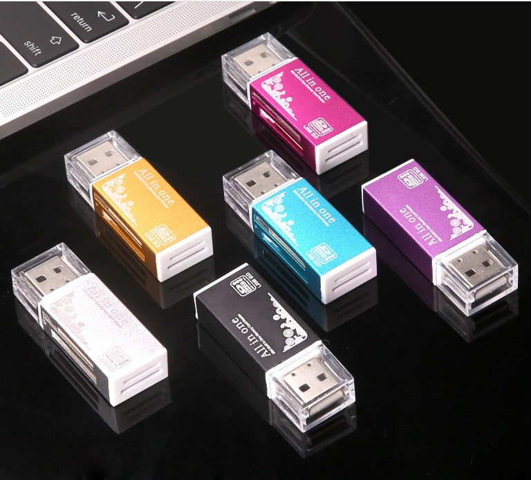 Lector de tarjetas múltiple en uno, mini versátil SDTF para cámara de teléfono móvil, tarjeta de memoria USB universal de alta velocidad