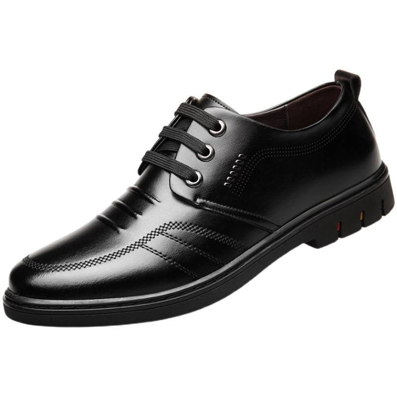 Zapatillas de cuero informales de negocios con plantilla para aumentar la altura para hombres