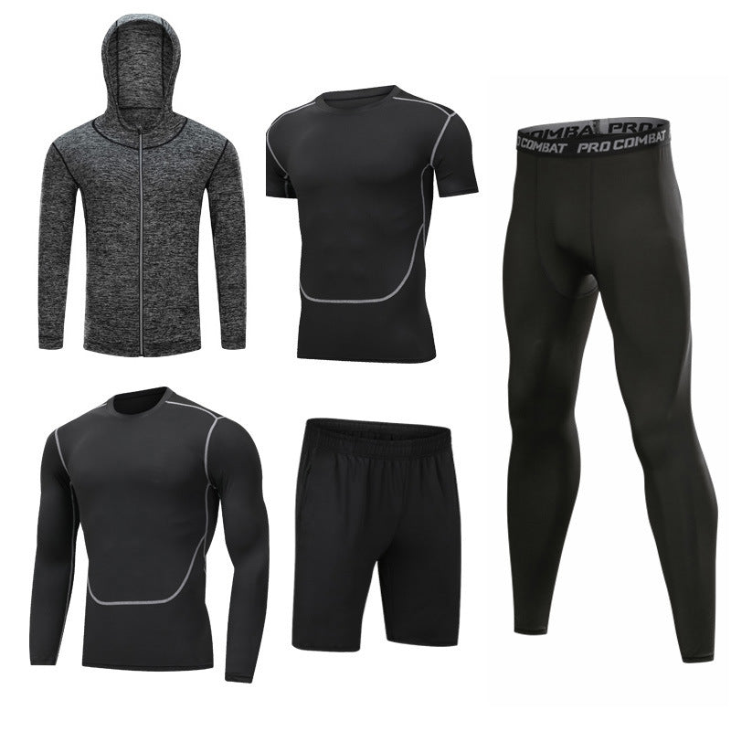 Traje de secado rápido de 5 piezas para gimnasio y deportes de ocio