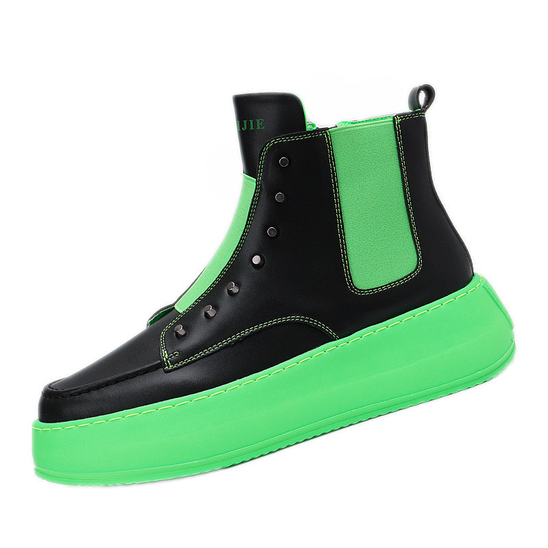 Zapatillas Altas Hombre Versión Coreana Tendencia Suela Gruesa Casual