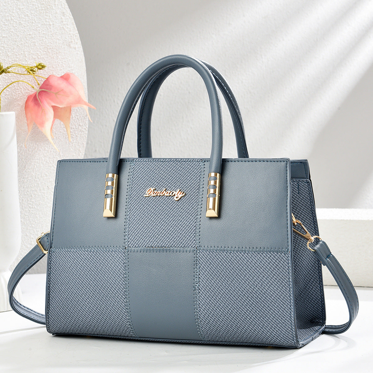 Bolso tote para mujer, nuevo, elegante, de gran capacidad, con diseño atrevido de retazos de bloques de color
