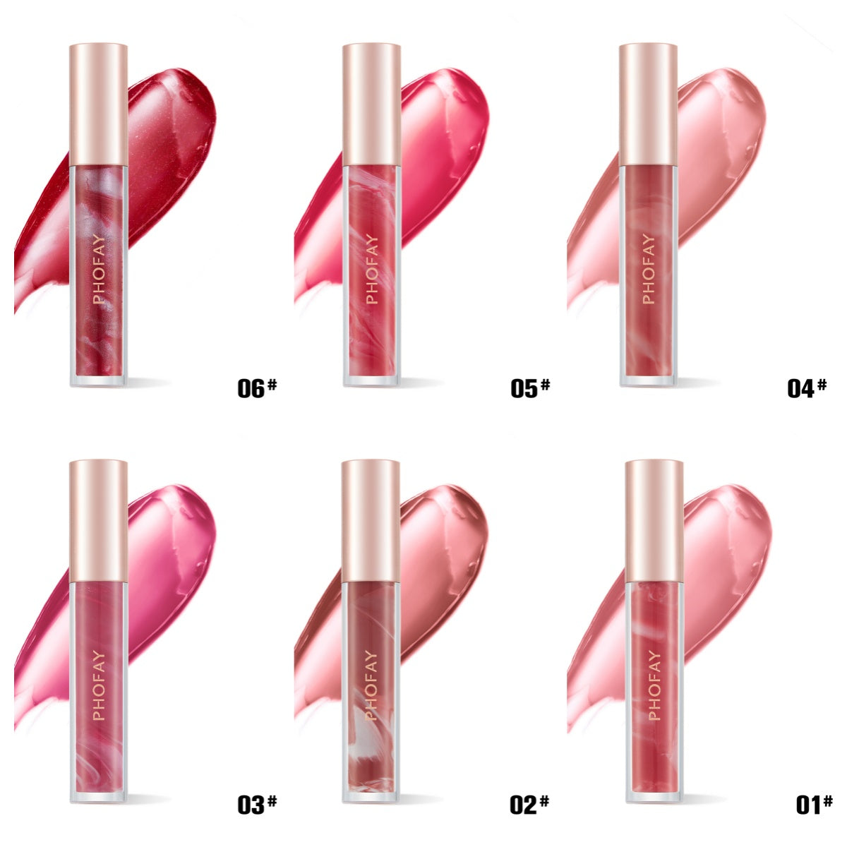 Brillo de Labios Hidratante con Rosa Floreciente PHOFAY