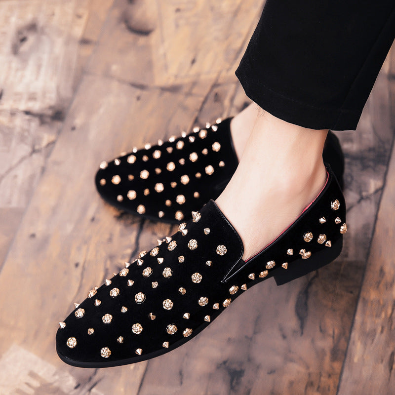 Zapatos informales de gamuza nubuck con tachuelas, talla grande, nuevos