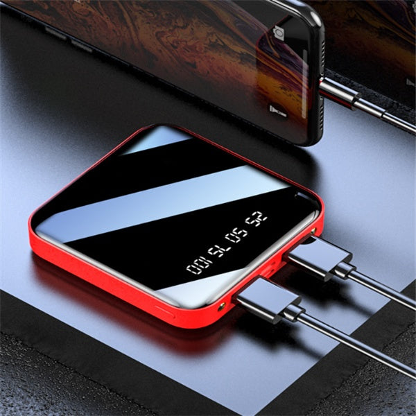 Mini Power Bank 20000 mAh Batería Externa Portátil con Espejo y Pantalla Digital
