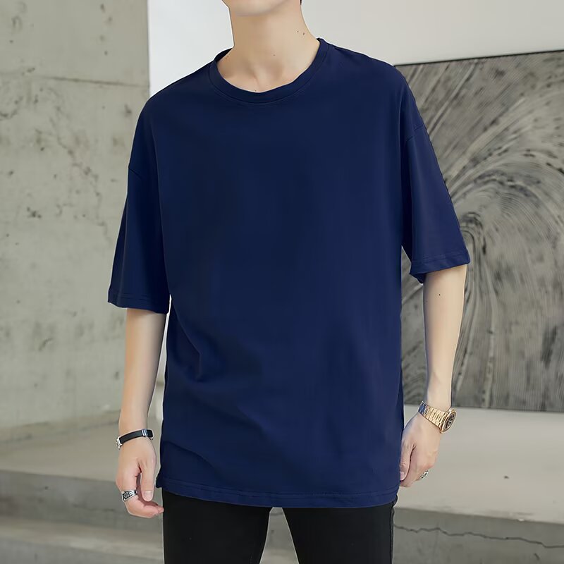 Men's Fashionable Simple Loose Casual Short-Sleeve