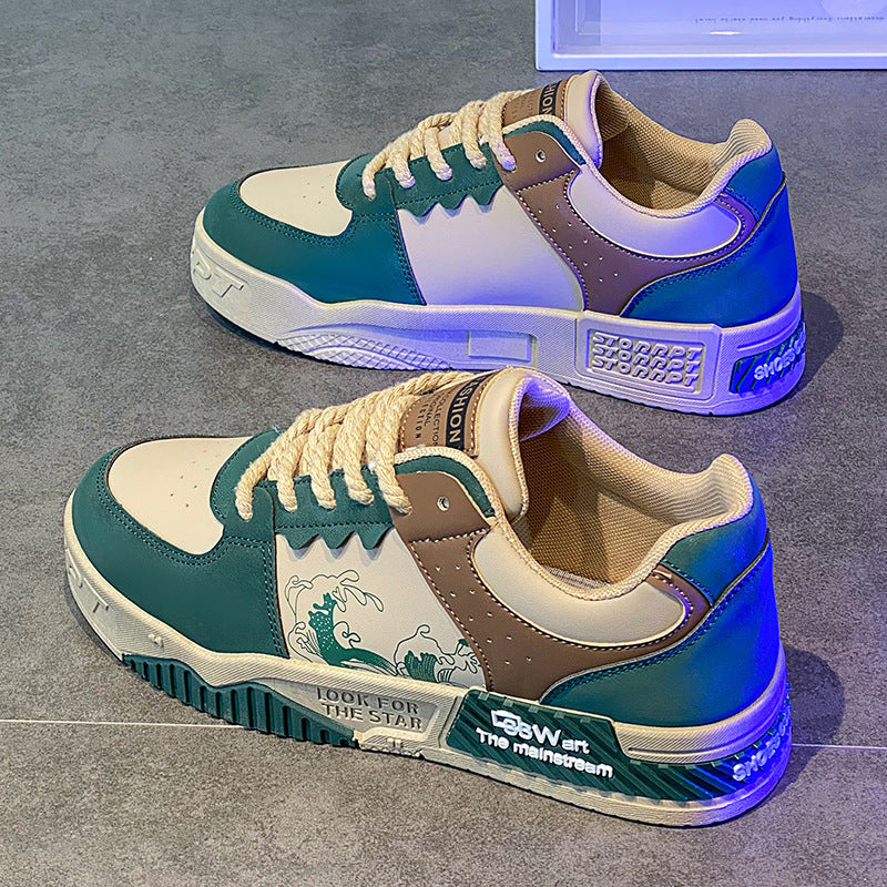Zapatos de hombre de cuero casuales deportivos de moda con plataforma que aumentan la altura juveniles y modernos