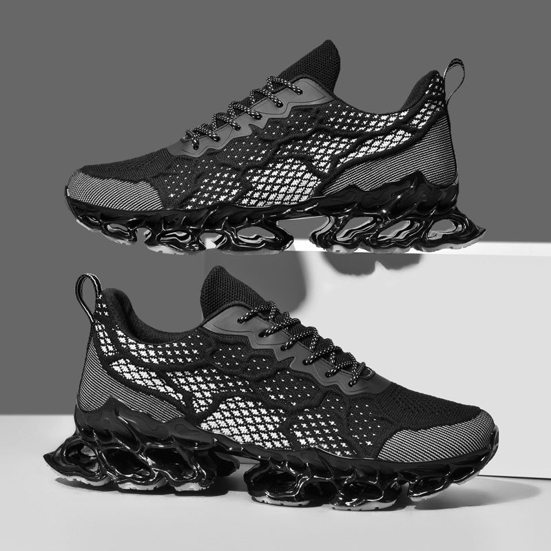 Zapatillas de correr transpirables de verano para hombre, plataforma de moda, malla tejida, informales