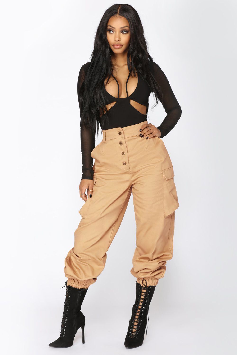 Pantalones casuales con cordón de cintura alta de estilo europeo y americano a la moda