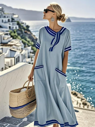 Women's Casual Loose Fashion Solid Color Dress