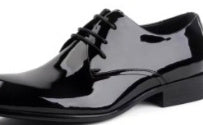 Zapatos de boda brillantes con cordones de cuero, puntera de cuero