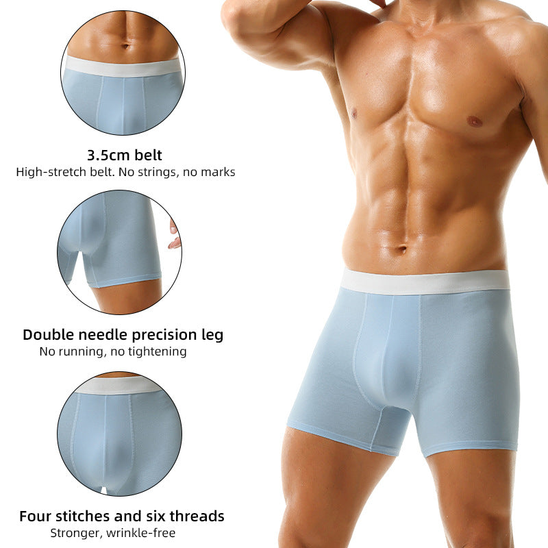 Mens Breathable Cotton Boxer Briefs Plus Size All-Season Intimates