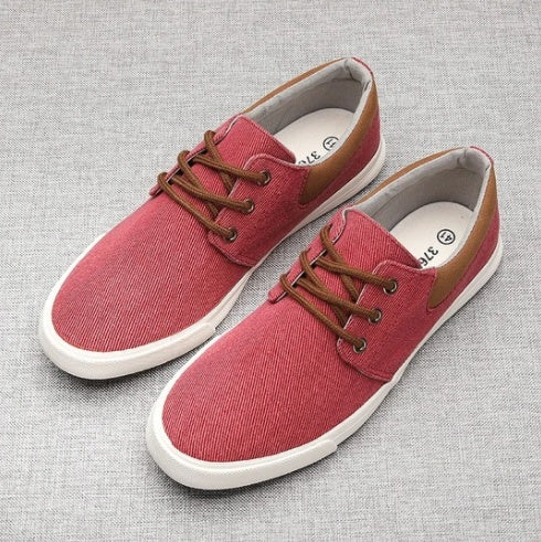 Zapatillas Lona con Cordones para Hombre Suela Blanda Casuales