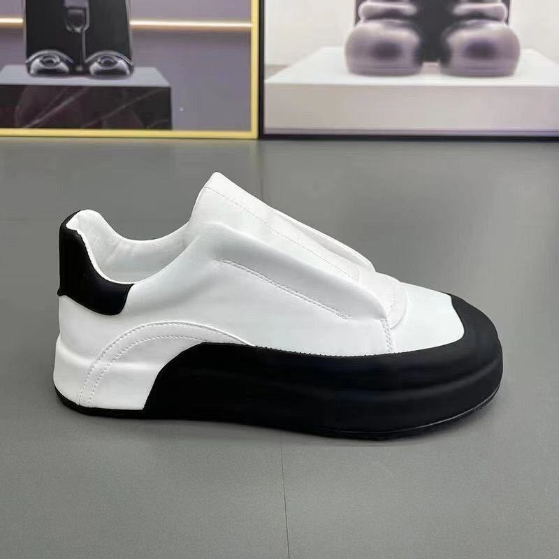 Zapatillas Casual Transpirables de Cuero Genuino sin Cordones para Correr