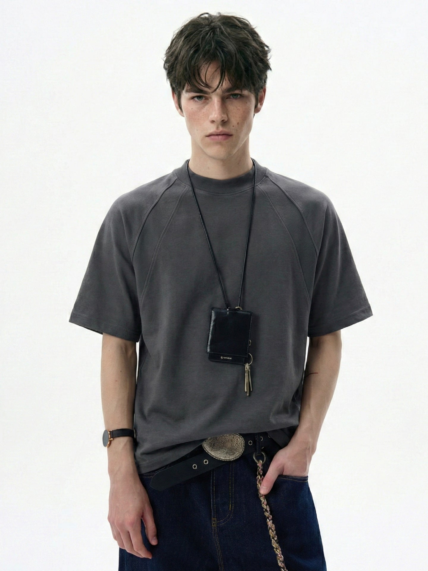 Raglan Sleeve Washed Short Sleeve T-Shirt