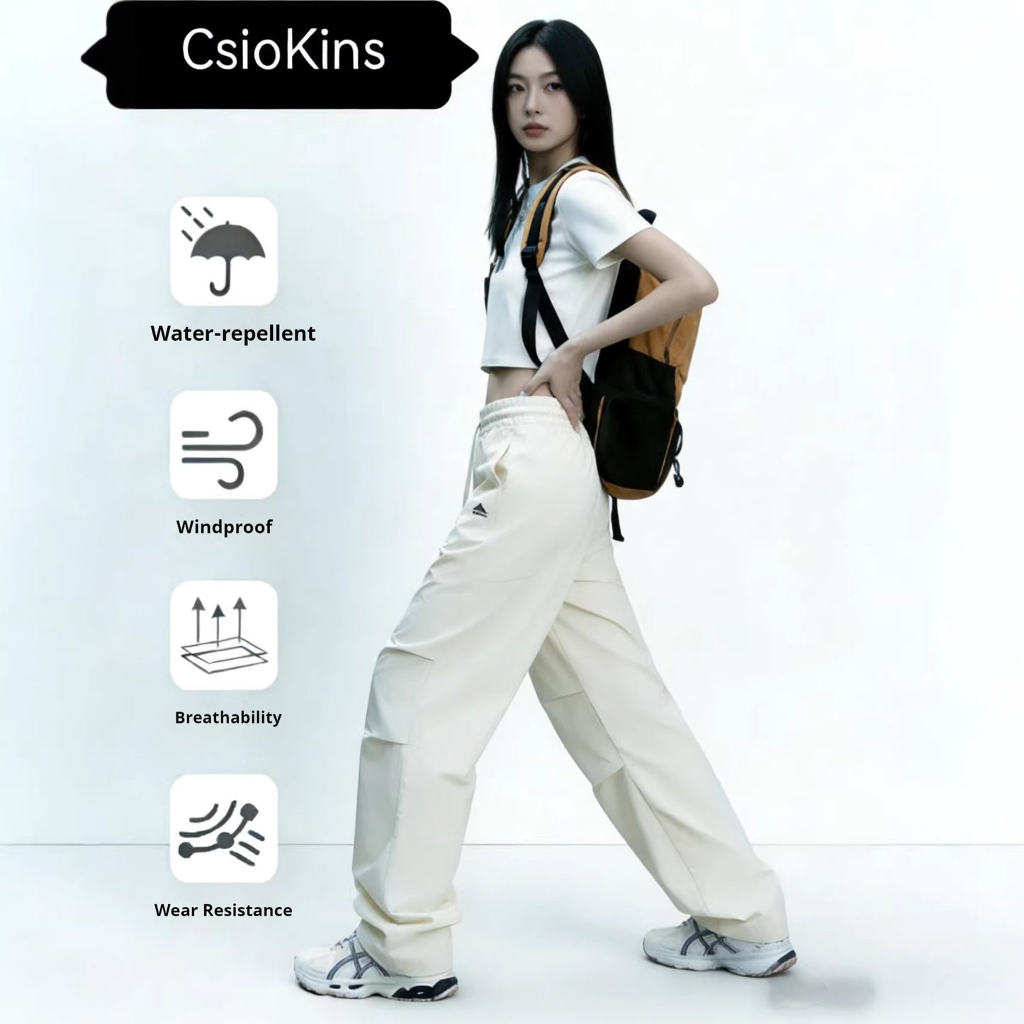 Outdoor Quick-Drying High-Waisted Slimming Drapey Wide-Leg Pants