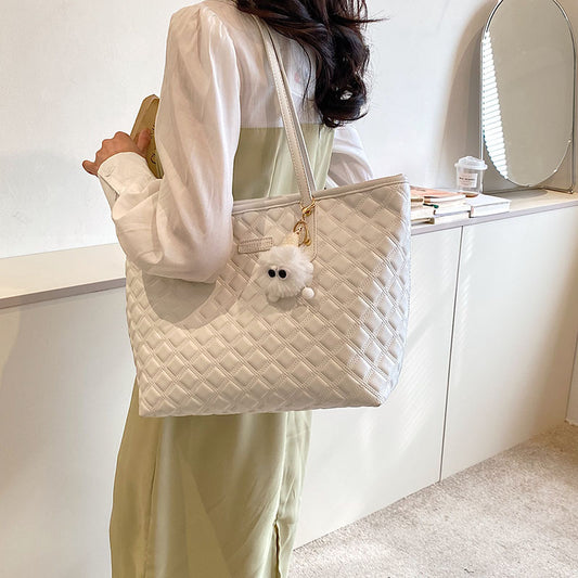 Bolso de hombro para viaje con patrón de cuadros de rombos