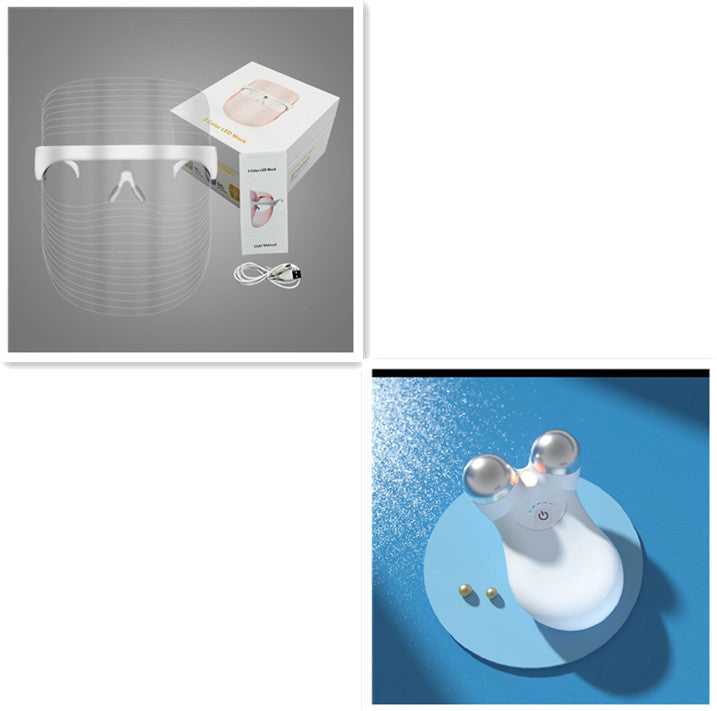 Mascarilla de belleza LED de tres colores para el hogar, para eliminar el acné facial, rejuvenecimiento fotónico de la piel, blanqueamiento de la piel y aclaramiento de manchas, aparato de belleza