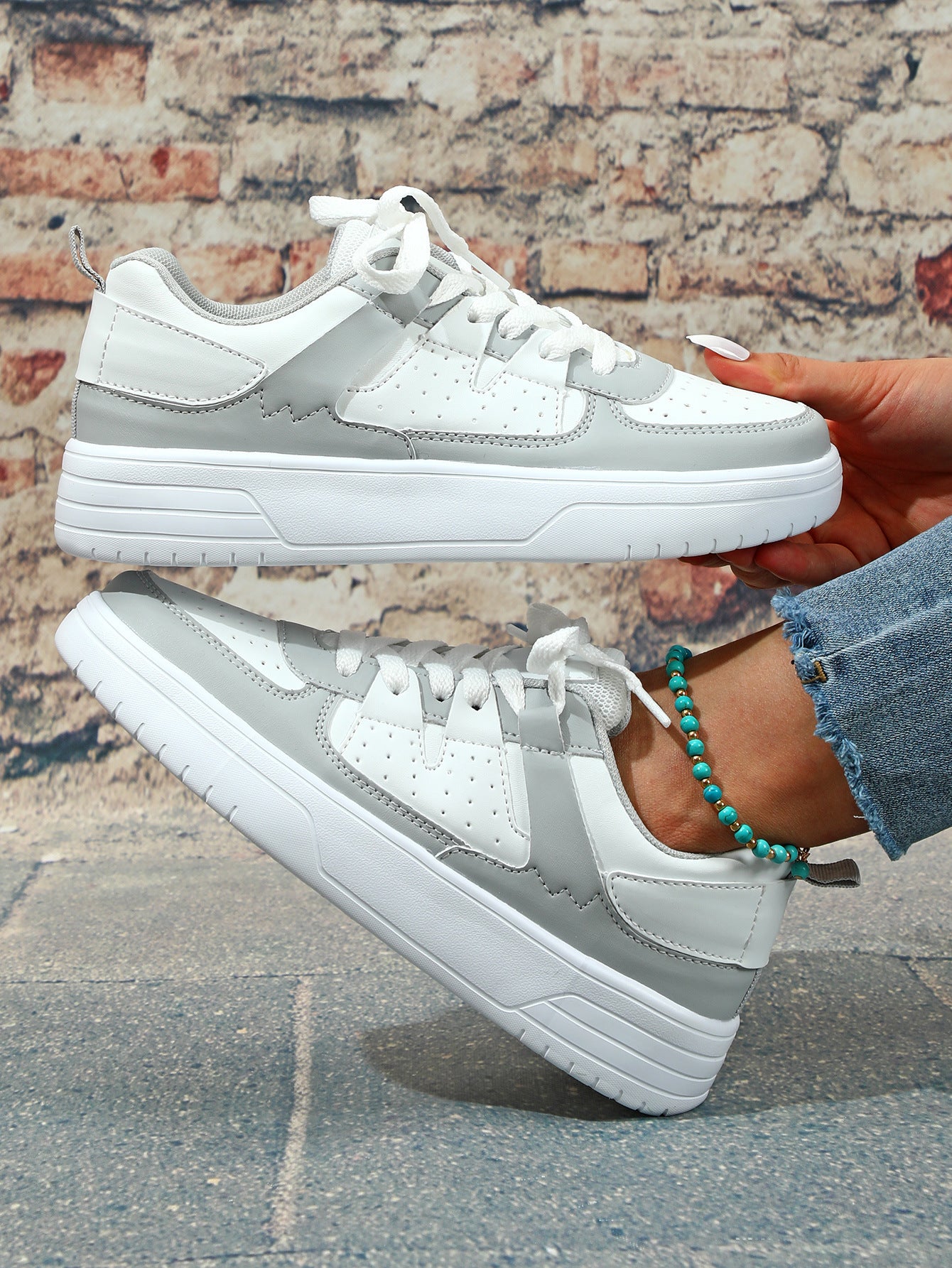 Zapatillas de tabla cómodas de suela blanda para pareja de plataforma de moda europea y americana, con cordones