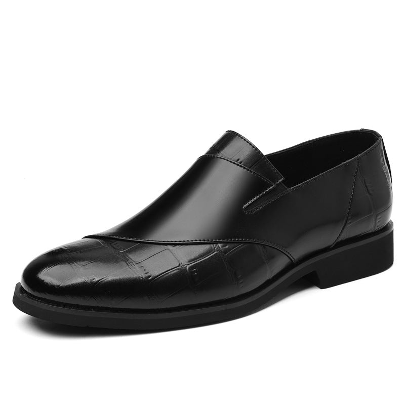 Zapatos de cuero casuales sin cordones para hombre, de corte bajo, para uso formal de negocios
