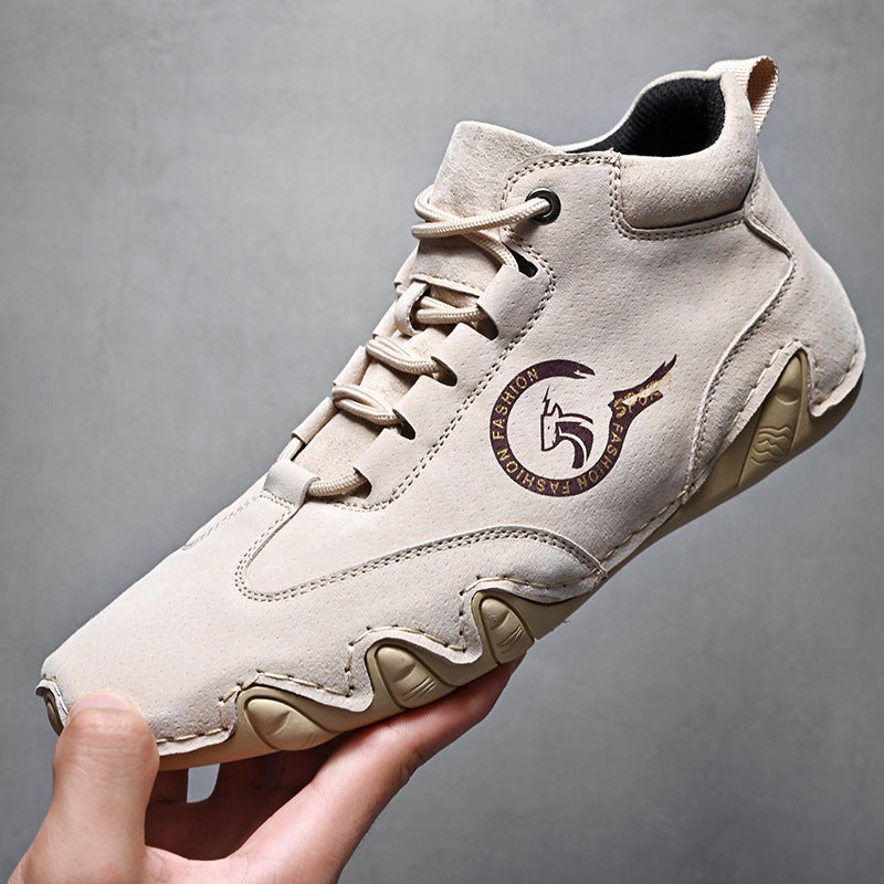 Botas Martin de cuero de talla grande para hombre, estilo británico de pulpo y caña alta