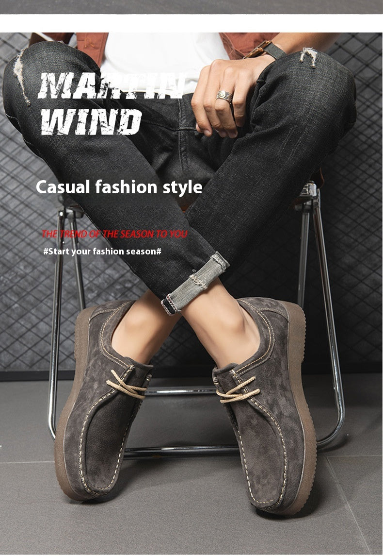 Nuevas zapatillas de cuero para hombre estilo coreano informal, modernas, versátiles, estilo británico
