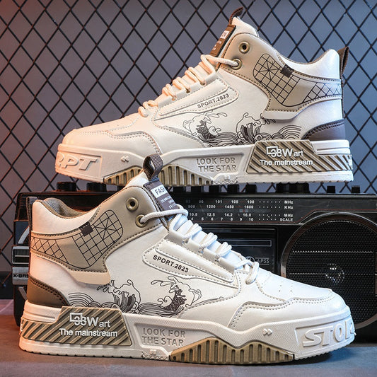 Zapatillas de hombre de fácil calce, estilo casual deportivo de caña alta, a la moda para verano.