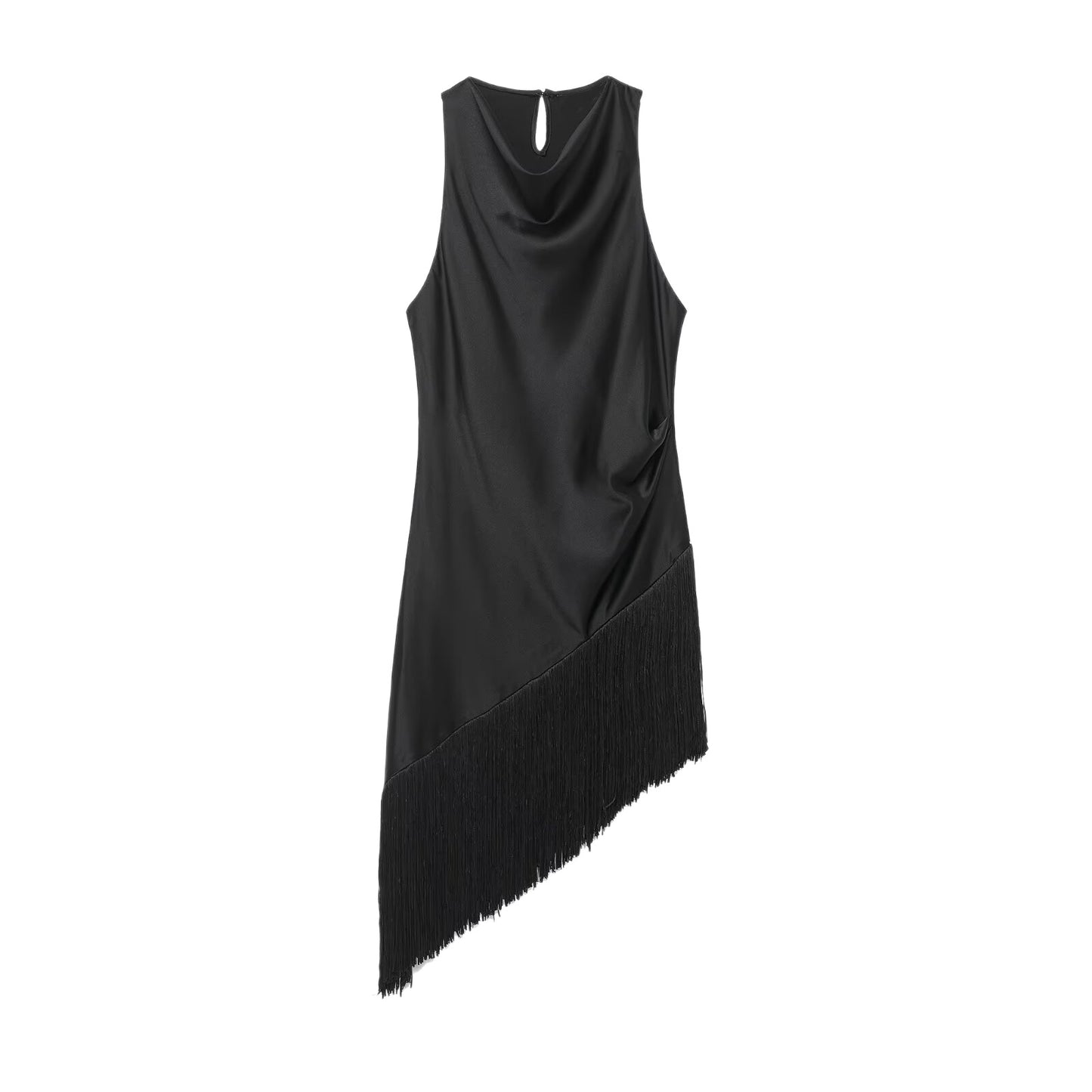 Sleeveless Tassel Dress Womens High-waisted