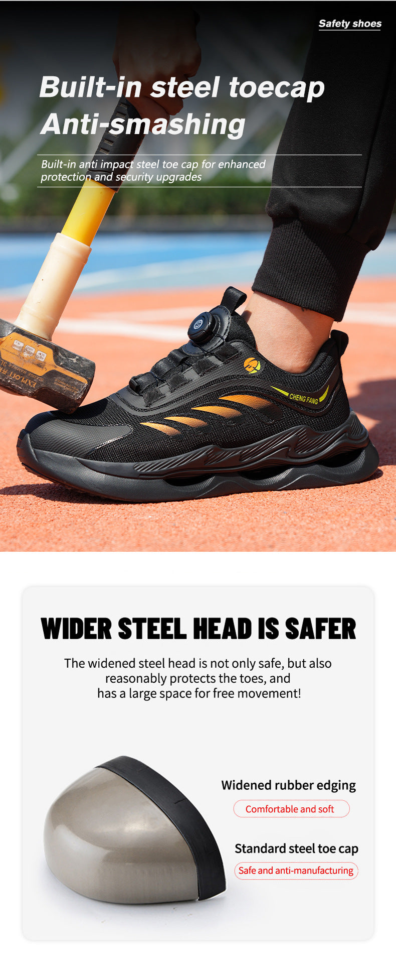 Zapatos ligeros tejidos con botón para hombre de protección laboral