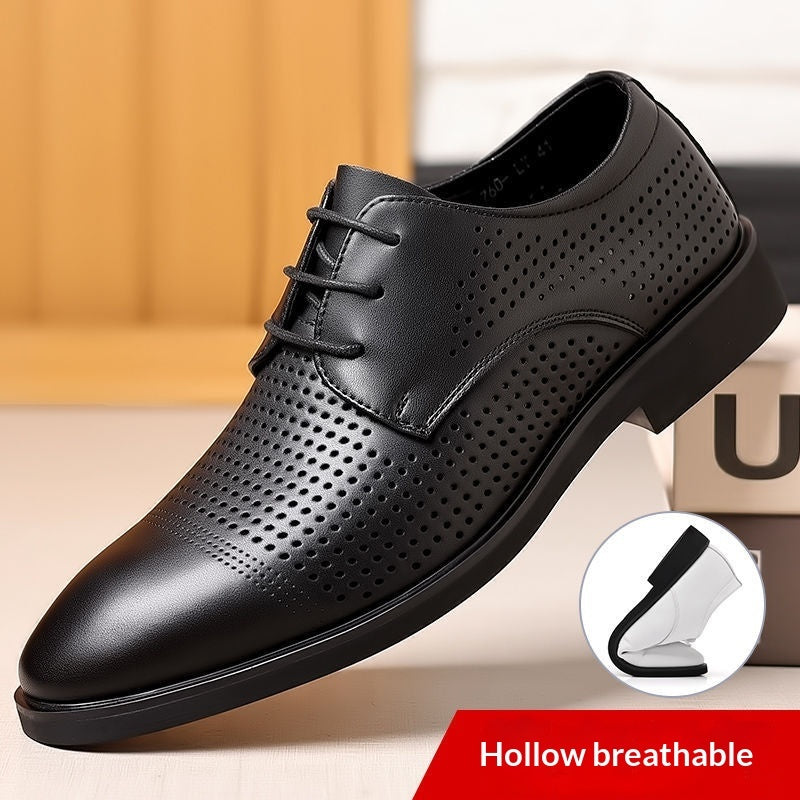 Zapatos de cuero informales de negocios para hombre con suela blanda
