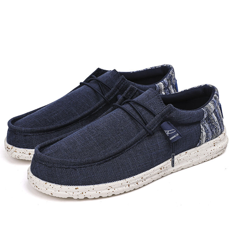 Zapatillas de lona informales transpirables con retales para hombre