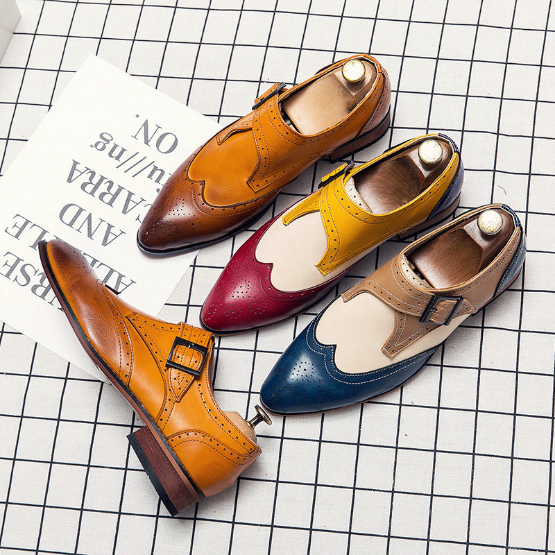 Zapatos de cuero color block para hombre: tendencia de moda