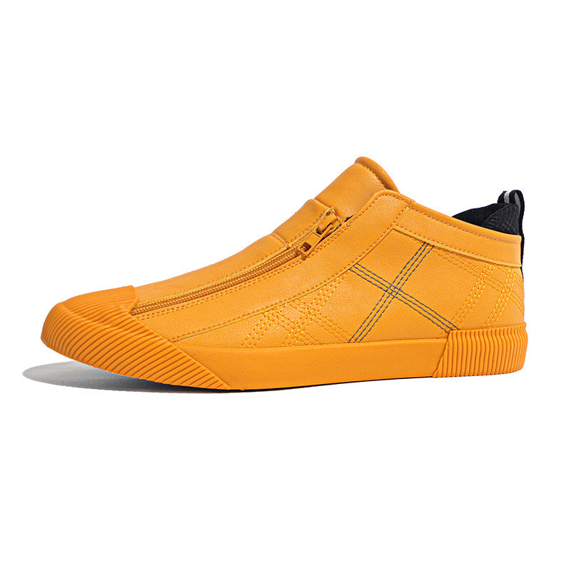 Zapatos de cuero transpirables, informales, a la moda, zapatillas bajas