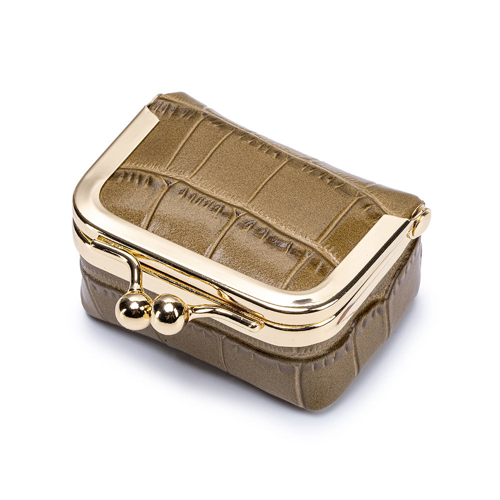 Monedero de cuero creativo con patrón, estilo japonés, para monedas