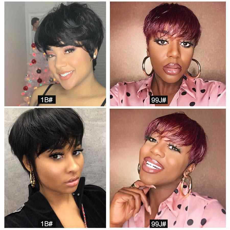 Europea Belleza Negra Moda Bob Cabeza
