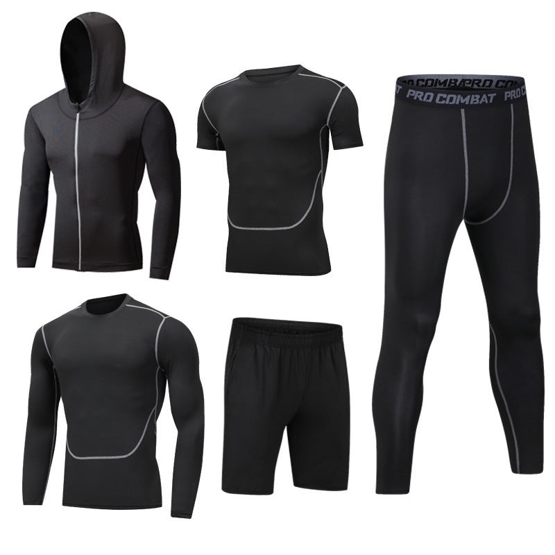 Traje de secado rápido de 5 piezas para gimnasio y deportes de ocio