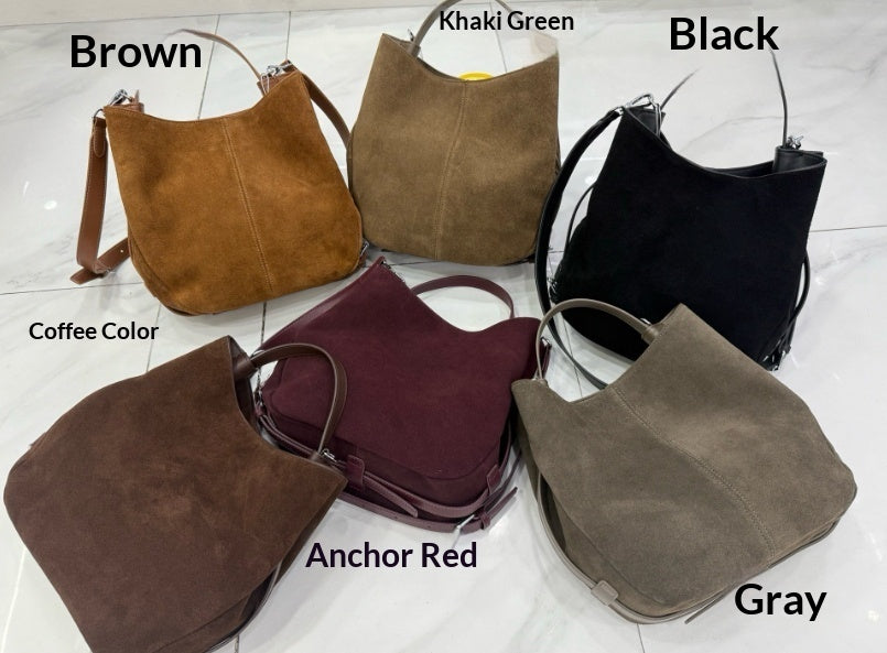 Bolso cruzado de hombro de piel de vacuno mate