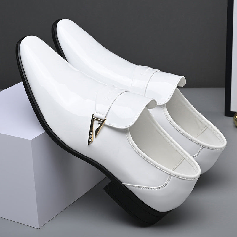 Zapatos de cuero para hombre, clásicos, casuales, de cuero, con punta, que combinan con todo, de estilo británico, resistentes al desgaste