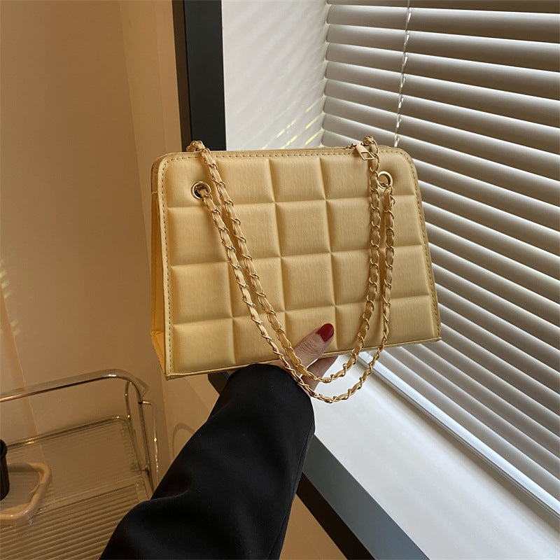 Bolso de Cuadros Pequeño con Bordado de Patrón de Diamantes para Mujer