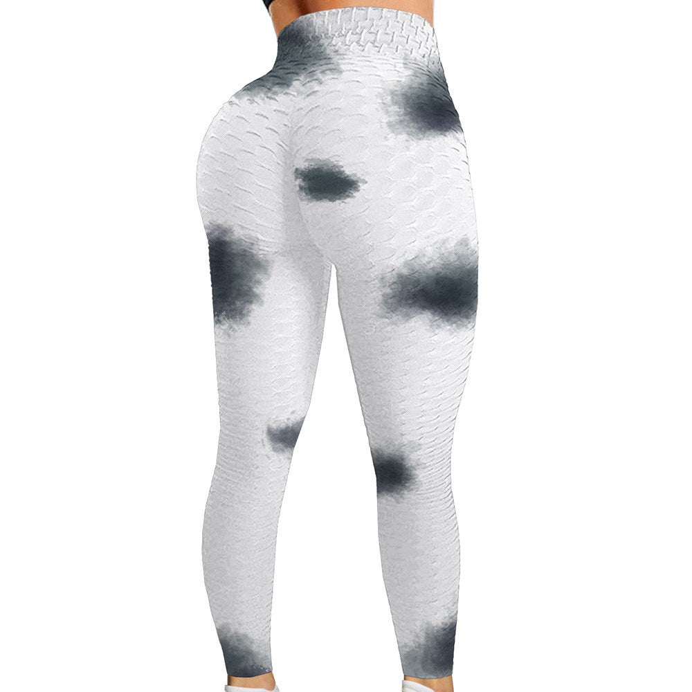 Pantalones de chándal tie-dye ajustados de tiro alto
