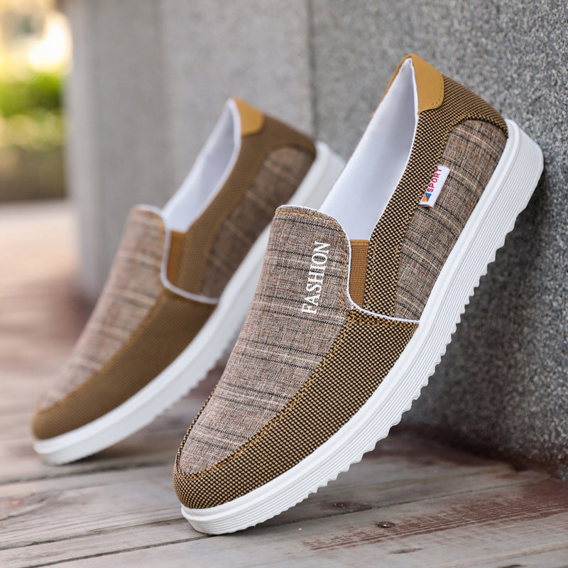 Zapatos casuales de hombre, tipo náuticos, de lona transpirable