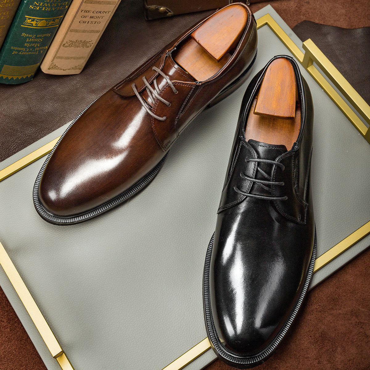 Nuevos zapatos de cuero de negocios para hombre estilo coreano
