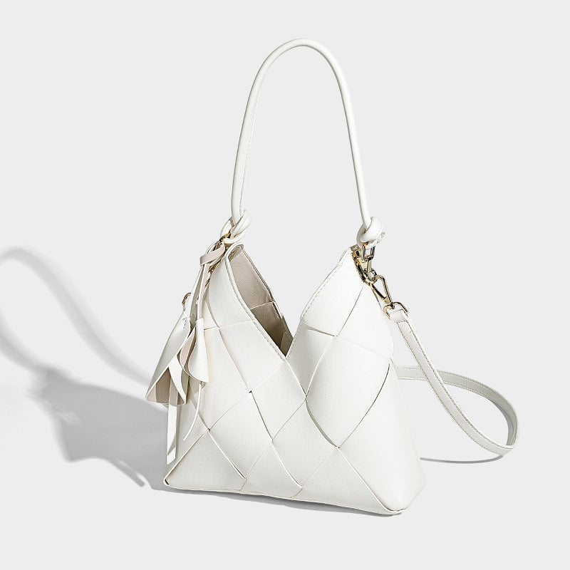 Bolso Nido De Parches Tejidos Con Gran Capacidad Perfecto Para Ir Al Trabajo Diseño Tipo Cubo