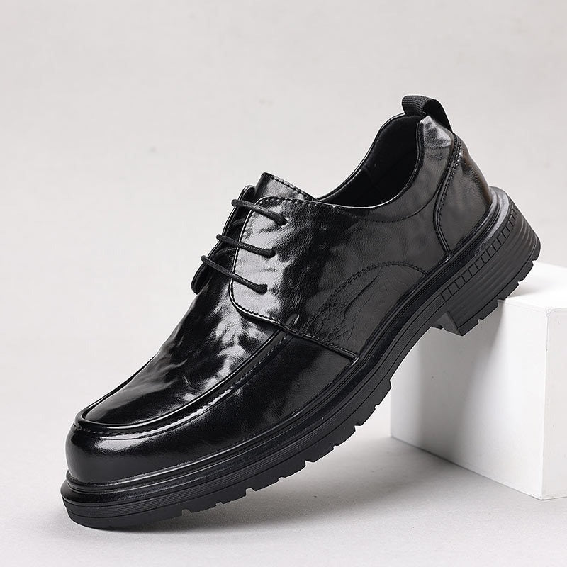 Zapatos de cuero con plataforma y suela gruesa para el tiempo libre