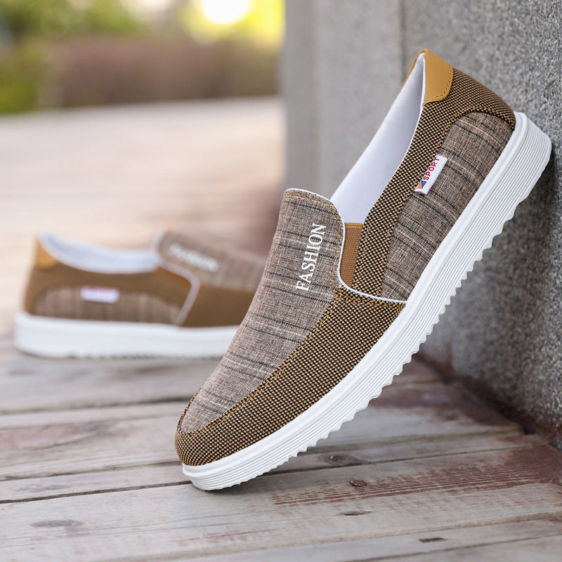 Zapatos casuales de hombre, tipo náuticos, de lona transpirable