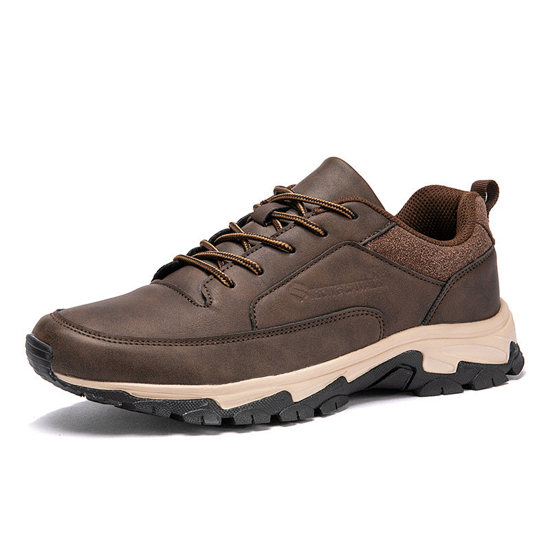 Zapatos de tablero impermeables de cuero para hombre, desodorantes, informales, para correr, talla grande, para mediana edad y tercera edad